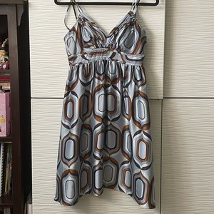 OC by OC Blue and Brown Pattern Dress- Size 4